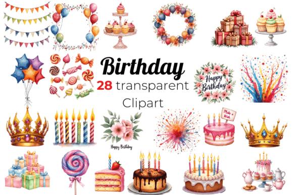 Download Decorations Birthday Watercolor Clipart - Birthday Collection