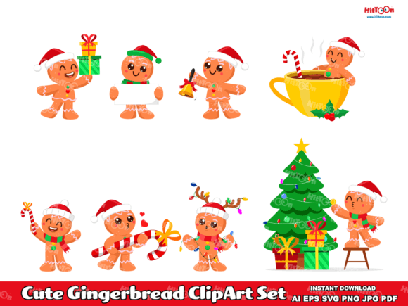 Download Christmas Gingerbread ClipArt Set - Premium Resources