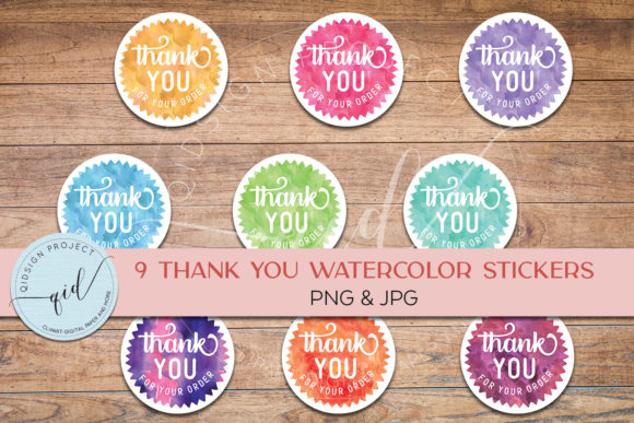 Download Printable Thank You Watercolor Stickers - Watercolor stickers Collection