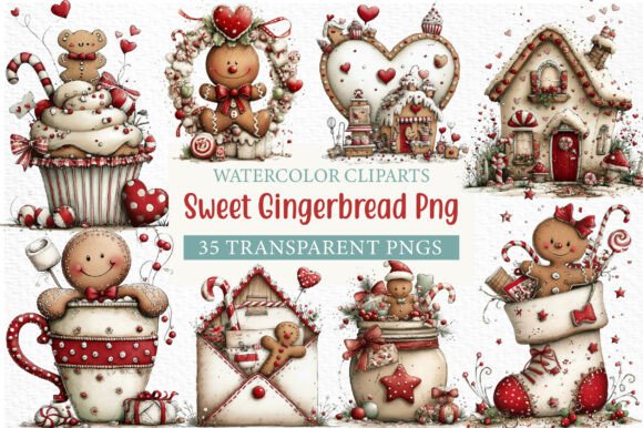 Download Sweet Watercolor Gingerbread Clipart Png - Gingerbread clipart Collection