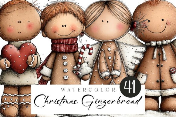 Download Whimsical Christmas Gingerbread Clipart - Gingerbread clipart Collection